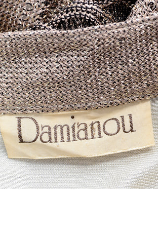 Vintage Damianou Gold Bronze Dress With Handkerchief Hem 80s knitted