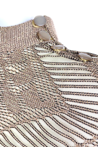 Vintage Damianou Gold Bronze Dress With Handkerchief Hem knit