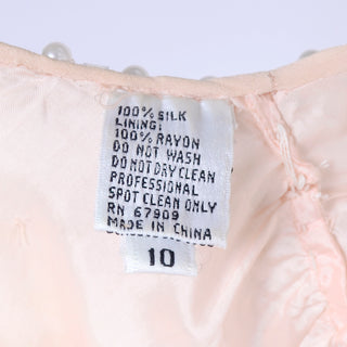 1980's pale pink silk beaded dress
