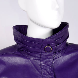 1980's high collar leather vintage jacket
