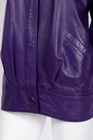 Vintage purple leather pleated jacket
