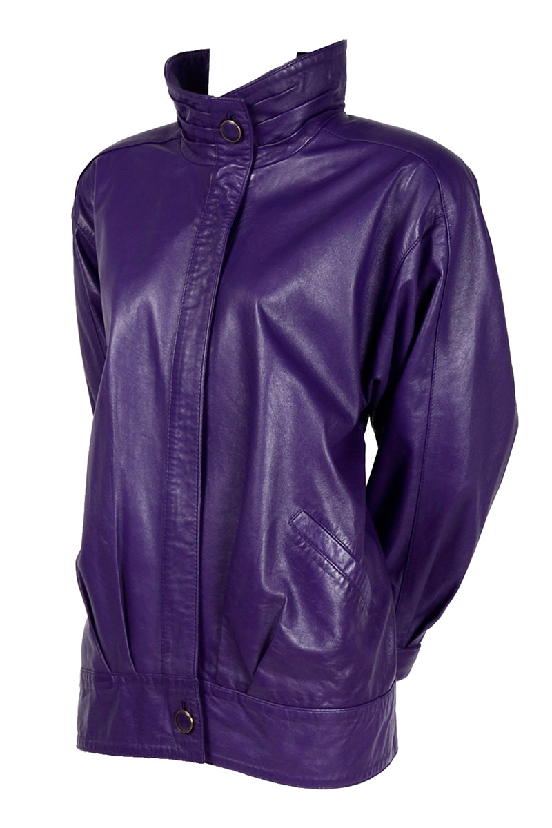 Winner leather look bomber jacket purple