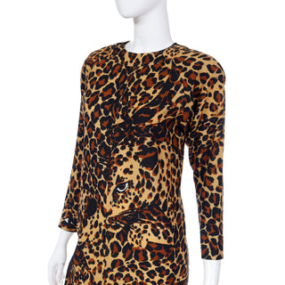 F/W 1986 YSL Leopard Print Vintage Wool Dress