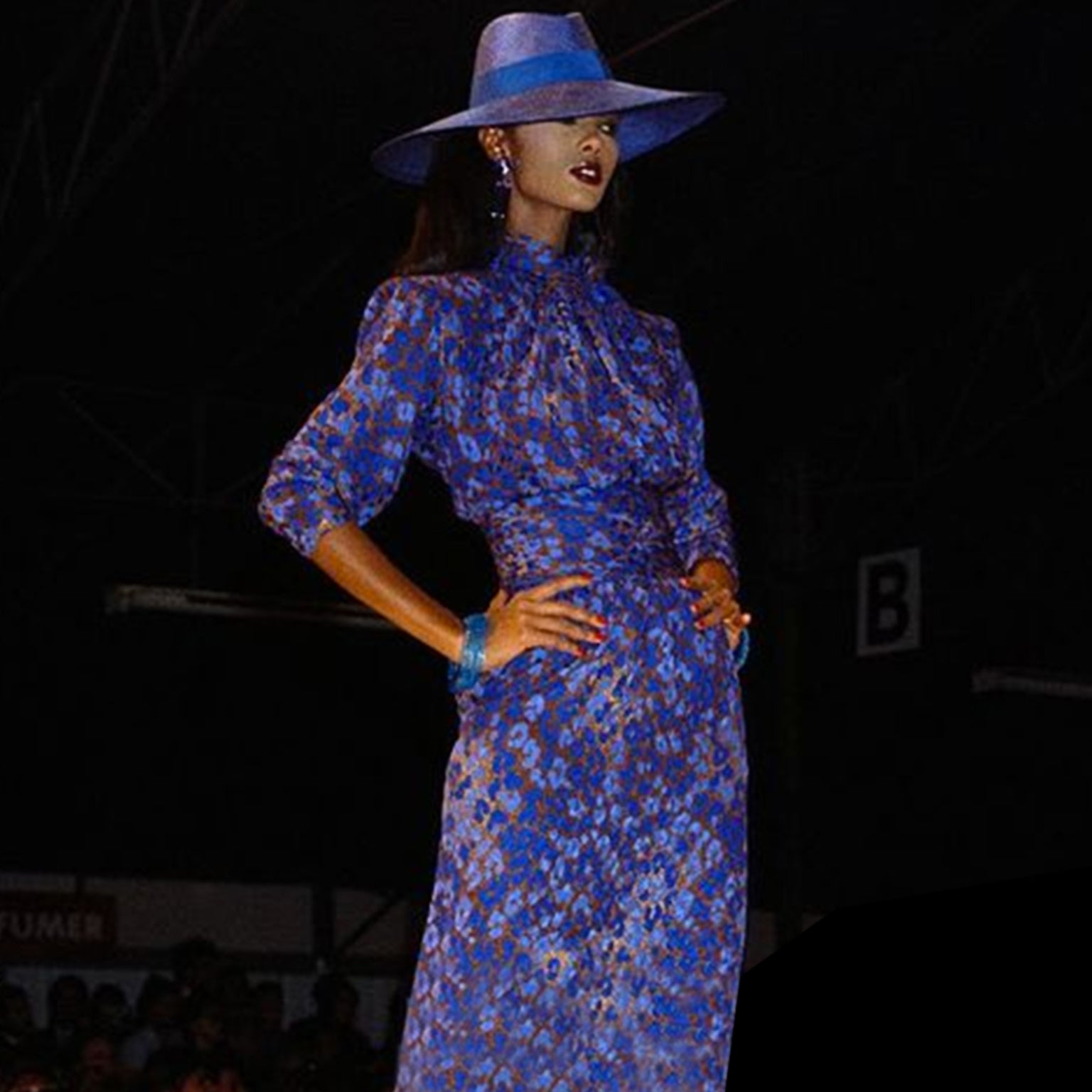 1986 Yves Saint Laurent Blue & Copper Vintage Runway Dress 1986 Yves Saint Laurent Blue & Copper Vintage Runway Dress