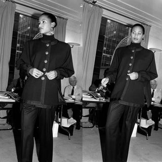 F/W 1990 Yves Saint Laurent Oversized Vintage Black Swing Jacket