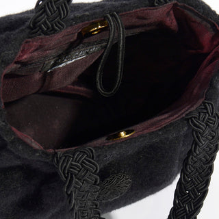 1990s Early Vintage Kate Spade Handbag Barneys Black Mohair Bag lined 