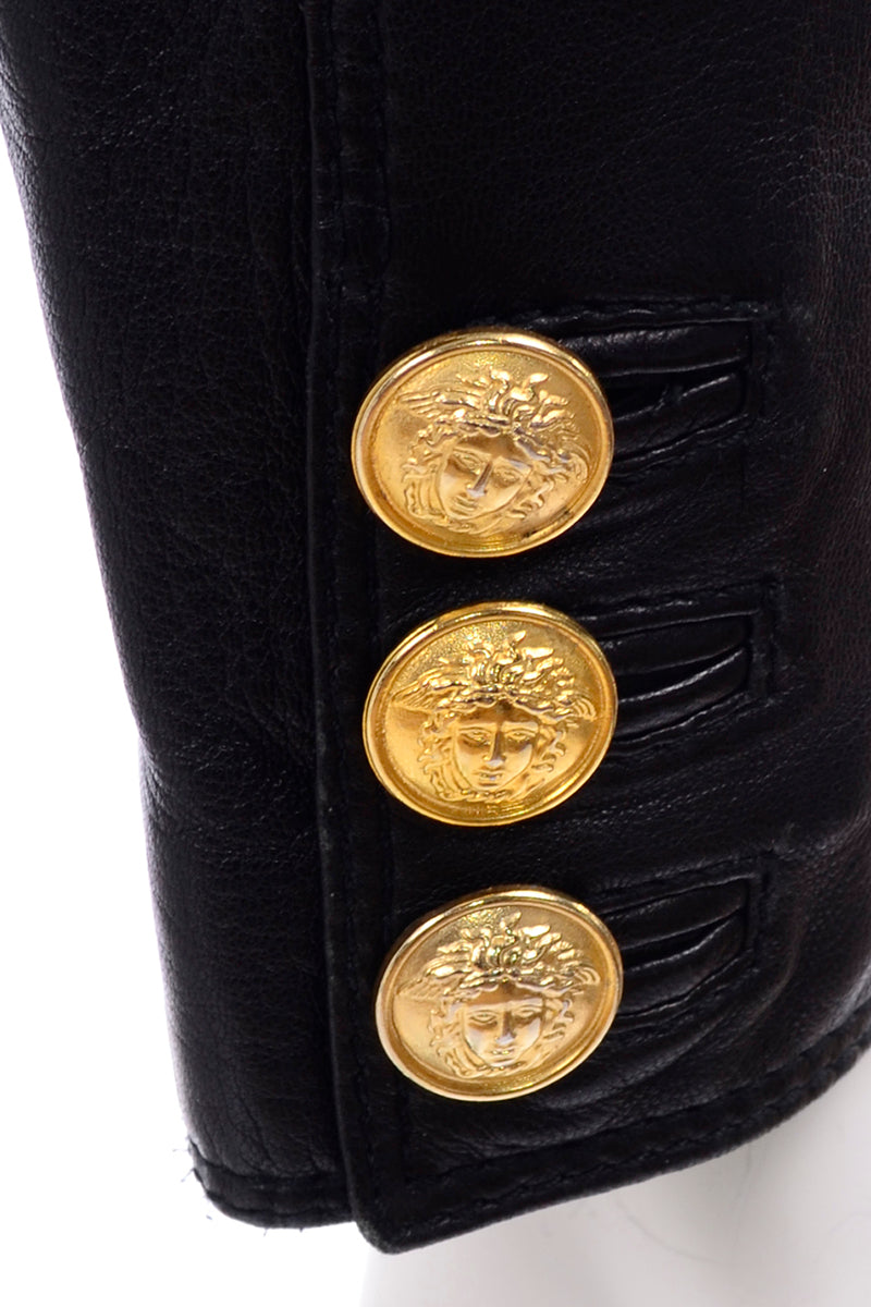 1990s Gianni Versace Black Lambskin Leather Jacket w Medusa 1990s Gianni Versace Black Lambskin Leather Jacket w Medusa