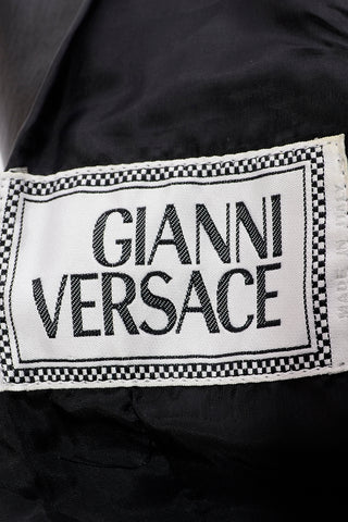 Italy 1990s Gianni Versace Lambskin Leather Black Moto Jacket