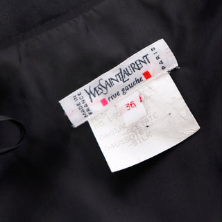 1990s Vintage Yves Saint Laurent Black Satin Evening Skirt Made in France