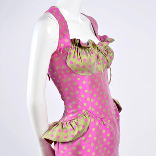 Pink and Gold peplum vintage Christian Lacroix Dress