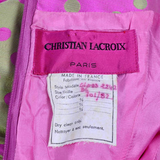Christian Lacroix Paris Pink Label VIntage Dress