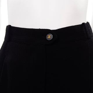 Chanel Boutique Pants F/W 1996 Vintage Black Wool Trousers Authentic