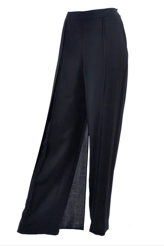 Chanel 1999 black pants with fly away panel
