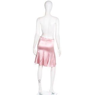 2000s Valentino Pink Silk Charmeuse Godet Below Waist Y2K Skirt size XS