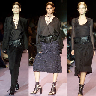 F/W 2001 Yves Saint Laurent Black Leather Wide Belt