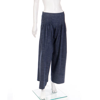 Spring 2003 Chanel Pants Vintage Denim Pleated Runway Trousers 2000's
