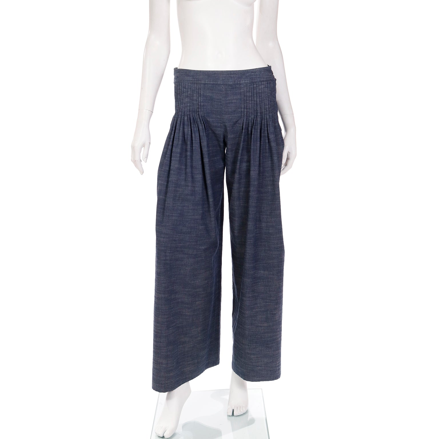 Modig Documented Chanel 2003 Vintage Denim Pleated Runway Pants