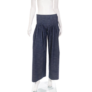 Spring 2003 Chanel Pants Vintage Denim Pleated Runway Trousers Early 2000s
