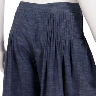 Wide Leg Spring 2003 Chanel Pants Vintage Denim Pleated Runway Trousers