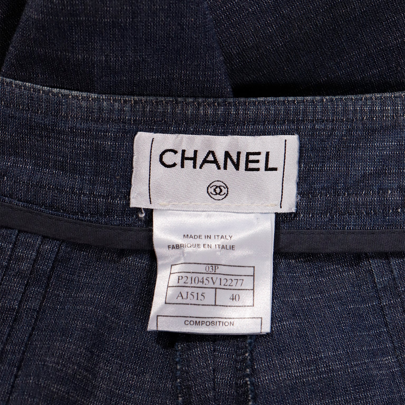 Modig Documented Chanel 2003 Vintage Denim Pleated Runway Pants