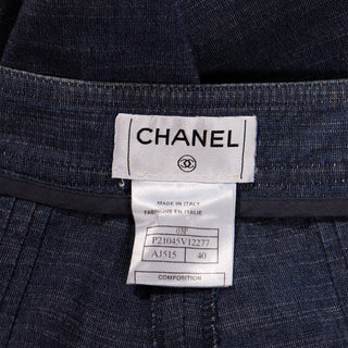Spring 2003 Chanel Pants Vintage Denim Pleated Runway Trousers Size 40
