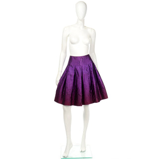 ODLR Purple distressed silk ombre vintage skirt