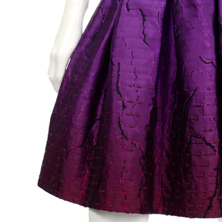 2008 Oscar de la Renta unique purple silk skirt
