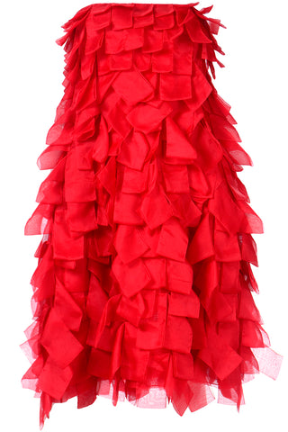 2008 Valentino Spring Summer Red Tiered Silk Organza Dress