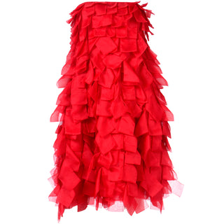 2008 Valentino Spring Summer Red Tiered Silk Organza Dress Rare