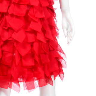 2008 Valentino Spring Summer Red Tiered Silk Organza Dress Valentino Garavani