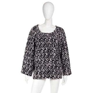 F/W 2011 Yves Saint Laurent black and white scoop neck sweater