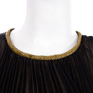 Phillip Lim Deadstock Barneys Sleeveless pleated black top gold beaded neckline