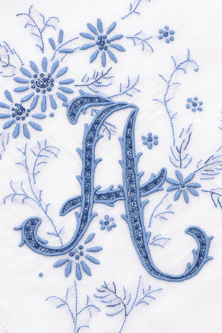 Monogrammed Madeira Blue A Vintage Handkerchief