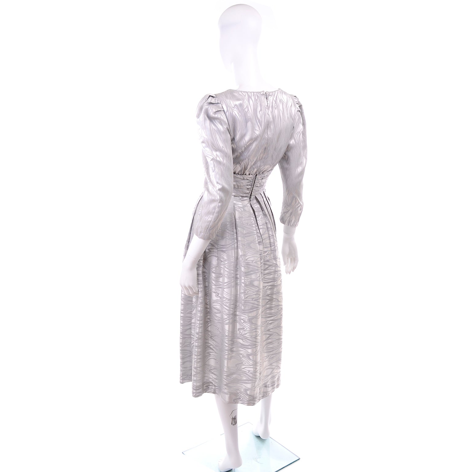 80s silver dress Caroline Constas Taylor Sequin Embellished Silver 80s Disco Mini Dress Large