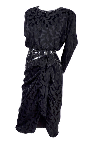 A.J. Bari black silk cocktail dress