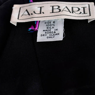 1980s AJ Bari vintage silk dress size 6 US women's dress 