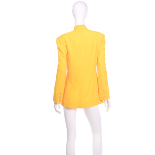 Accento made in Italy Vintage 1980s Yellow Wool Oversized Blazer