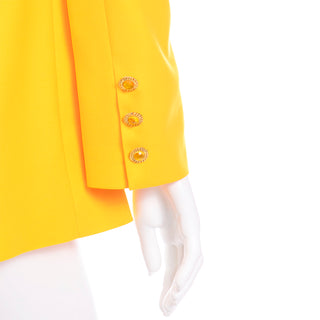 Vintage 1980s Yellow Wool Oversized Blazer Made in Italy