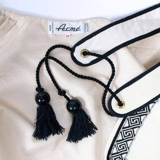 Acme made in France Ivory White skirt and vest with matching tassel belt