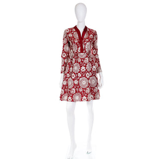 1960s Adele Simpson 1960s Burgundy Metallic Jacquard Vintage Evening Dress 