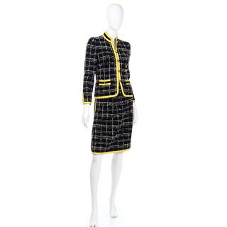 Wool Adolfo Vintage Chanel Style Skirt & Jacket Suit