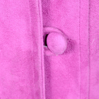 Suede covered buttons on Adolfo coat dress