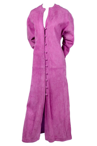 Adolfo vintage pink suede coat dress