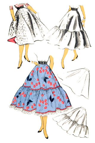 1953 Advance 6468 Vintage Petticoat Circle Skirt Sewing Pattern