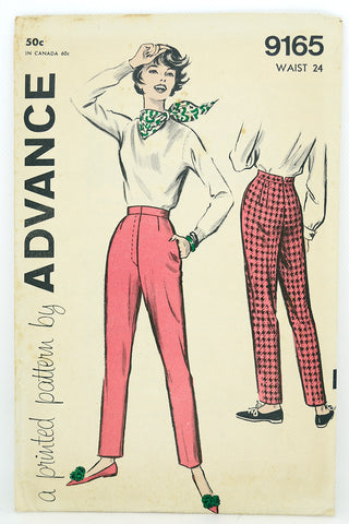 1950s Advance 9165 Vintage pants Sewing Pattern