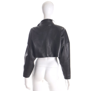 1983 Alaia Iconic Cropped Soft  Leather Vintage Black Jacket Documented