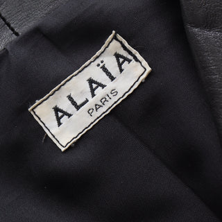 1983 Alaia Paris Iconic Cropped Leather Vintage Black Jacket Documented