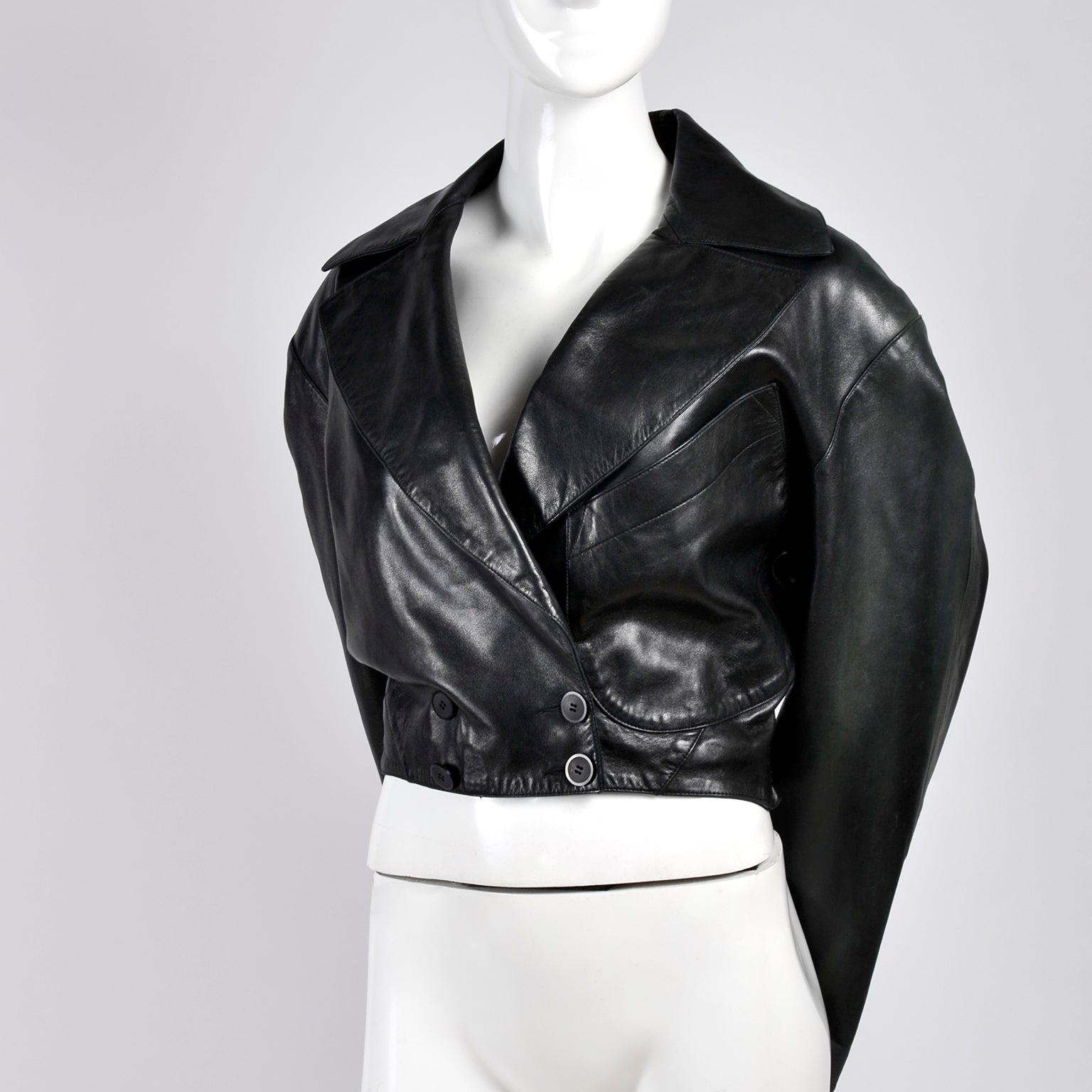 Studded Leather Bomber Jacket in Black - Alaia