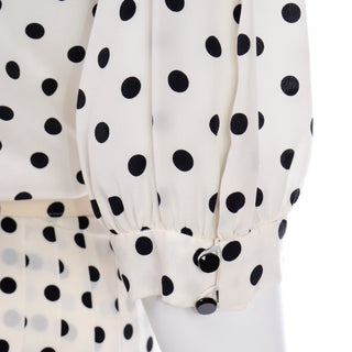 Albert Nipon vintage Black and white polka dot vintage silk dress