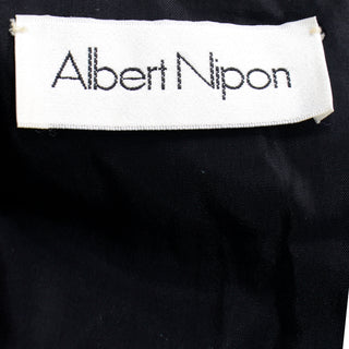 Albert Nipon Vintage Black Sequin Dress w Removable Ivory Collar & Cuffs 1970s evening dress